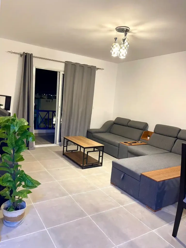 غرفة المعيشة في بنتهاوس Paros Double Roof داخل Mountain View Ras El Hekma